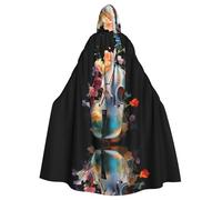 WZYCWB Nice cello Patterned ball cape, adult extended wizard robe, masquerade costume, carnival theme party dress