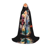 WZYCWB Nice cello Printed Medium Hooded Cape, Holiday Party Costume, Carnival Party Prop, Sizes S/M/L