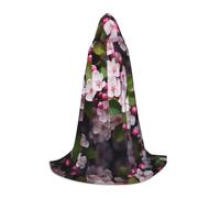 WZYCWB Nice plum blossoms L Printed youth hooded cloak perfect for wizards and role-play costumes (S-L)