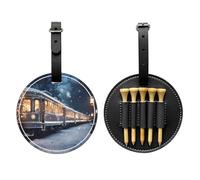 WZYCWB Nice Snowy Night Train Special Printed Golf tee Storage Bag - Portable Hanging Buckle Design