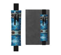 WZYCWB Nice Starfish Printed Large-Capacity PVC Pen Holder + Creative Diary Pen Bag Set with Elastic Band Anti-Slip Design