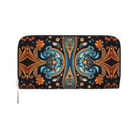WZYCWB Nice symmetrical pattern Printed zippered wallet perfect for travel, business, and everyday wear. Holds cell phones and cash.
