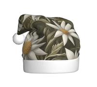 WZYCWB Nordic Edelweiss Patterned Santa hat, festive New Year's decorative hat, suitable for adults and children at Christmas parties.