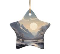 WZYCWB Nordic Silence patterned Star Shape ceramic pendant, perfect for decorating your home Christmas tree for winter parties