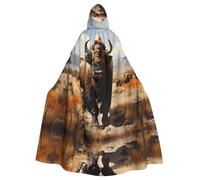 WZYCWB North American bison herd Halloween hooded cloak, unisex fashion cloak suitable for Halloween cosplay party