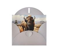 WZYCWB North American bison herd Patterned Gray Holiday Card (6x4) with Envelope. Suitable for birthdays, weddings, and condolences.