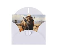 WZYCWB North American bison herd Patterned White Holiday Card (6x4) with Envelope. Suitable for birthdays, weddings, and condolences.