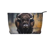 WZYCWB North American Bison Patterned Toiletry Storage Bag, Essential for organizing Cosmetics and Skincare Products.