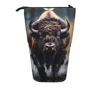 WZYCWB North American Bison Printed Retractable Pen Holder for Dorm or Office use.