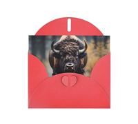 WZYCWB North American bison Red Printed Holiday Cards - Perfect for heartwarming holiday greetings