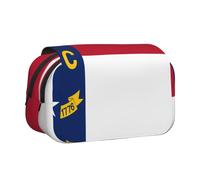 WZYCWB North Dakota Flag Patterned Portable Pencil Case ideal for organizing pens in the office or storing makeup brushes