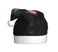 WZYCWB Northern Lights Elk Patterned Santa hat, festive New Year's decorative hat, suitable for adults and children at Christmas parties.
