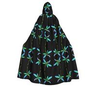 WZYCWB Nouveau Dragonfly Printed hooded cape suitable for masquerade, Halloween party cosplay props