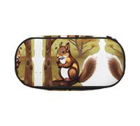 WZYCWB Nut-Eating Squirrel Large Capacity Pencil Bag - Multifunctional Storage Box, Portable and Durable Pencil Bag for Office and School Supplies