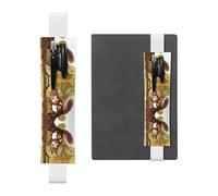 WZYCWB Nut-eating squirrel Leather Pen Holder Bookmark, Adjustable Leather Pen Holder, Perfect for Back to School Christmas Gifts