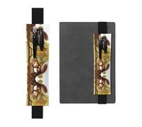 WZYCWB Nut-Eating Squirrel Printed Large-Capacity PVC Pen Holder + Creative Diary Pen Bag Set with Elastic Band Anti-Slip Design