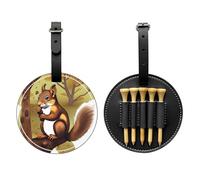 WZYCWB Nut-Eating Squirrel Special Printed Golf tee Storage Bag - Portable Hanging Buckle Design