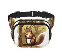 WZYCWB Nut-Eating Squirrel Sports Waist Bag, Trendy and Fashionable Crossbody Bag, Lightweight Travel Small Bag