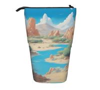 WZYCWB Oasis in The Desert Printed Retractable Pen Holder Suitable for use as a Simple Cosmetic Bag, Wallet, etc.