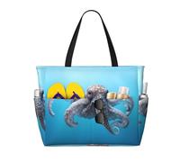 WZYCWB Octopus in the Sea Beach bag large travel bag gym swimming pool zipper storage bag