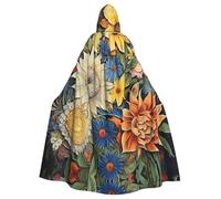 WZYCWB Oil on Canvas Sunflower Patterned hooded cape Halloween cape rave party and family gathering