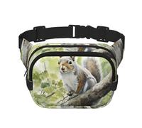 WZYCWB Oil Painting Gray Squirrel Sports Waist Bag, Trendy and Fashionable Crossbody Bag, Lightweight Travel Small Bag