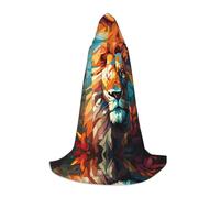 WZYCWB oil painting of a lion S Printed youth hooded cloak perfect for wizards and role-play costumes (S-L)