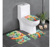 WZYCWB oil painting of a snake Bathroom non-slip mat set bedroom floor mat bathtub home decoration plush rug