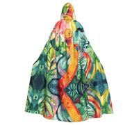 WZYCWB oil painting of a snake Patterned ball cape, adult extended wizard robe, masquerade costume, carnival theme party dress