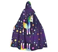WZYCWB One-horse star Printed adult party decoration cape, Halloween hooded cape, unisex Halloween, carnival, masquerade, role play