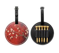 WZYCWB Open Apricot Blossoms Special Printed Golf tee Storage Bag - Portable Hanging Buckle Design