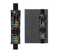 WZYCWB Open-mouthed Bear Printed Large-Capacity PVC Pen Holder + Creative Diary Pen Bag Set with Elastic Band Anti-Slip Design