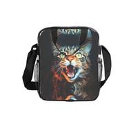 WZYCWB Open-mouthed cat Transparent Shoulder Bag Lunch Handbag with Zipper and Shoulder Strap for Women Men Work Shopping