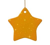 WZYCWB Orange Star patterned Star Shape ceramic pendant, perfect for decorating your home Christmas tree for winter parties