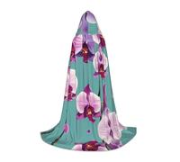 WZYCWB Orchid branch Printed Medium Hooded Cape, Holiday Party Costume, Carnival Party Prop, Sizes S/M/L