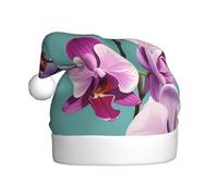 WZYCWB Orchid branch Printed Santa Hats - Perfect for Christmas Eve, New Year's Eve, and Holiday Parties