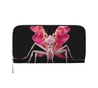 WZYCWB Orchid Praying Mantis Printed zippered wallet perfect for travel, business, and everyday wear. Holds cell phones and cash.
