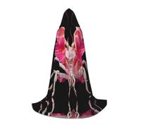 WZYCWB Orchid Praying Mantis S Printed youth hooded cloak perfect for wizards and role-play costumes (S-L)