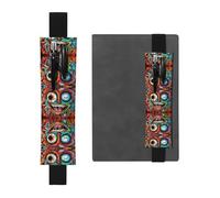 WZYCWB ostentatious Scrawl Printed Large-Capacity PVC Pen Holder + Creative Diary Pen Bag Set with Elastic Band Anti-Slip Design
