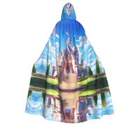 WZYCWB Outside the castle Patterned ball cape, adult extended wizard robe, masquerade costume, carnival theme party dress