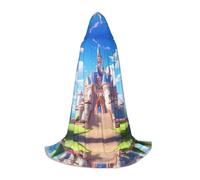 WZYCWB Outside the castle S Printed youth hooded cloak perfect for wizards and role-play costumes (S-L)