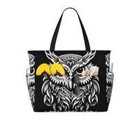 WZYCWB Owl Abstract Drawing Beach bag large travel bag gym swimming pool zipper storage bag