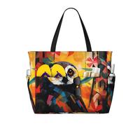 WZYCWB Owl Graffiti Beach bag large travel bag gym swimming pool zipper storage bag