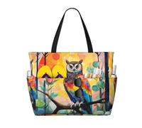 WZYCWB Owl Illustration Beach bag large travel bag gym swimming pool zipper storage bag