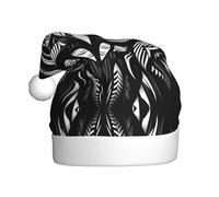 WZYCWB Owl Line Drawing Patterned Santa hat, suitable for Christmas parties, New Year's Eve parties, and stage performances.