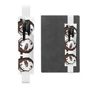 WZYCWB Owl under the starry sky Leather Pen Holder Bookmark, Adjustable Leather Pen Holder, Perfect for Back to School Christmas Gifts