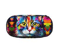 WZYCWB Painted Cats Large Capacity Pencil Bag - Multifunctional Storage Box, Portable and Durable Pencil Bag for Office and School Supplies