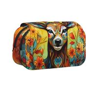 WZYCWB Painted moose pattern Printing Portable Pencil Case ideal for organizing pens in the office or storing makeup brushes