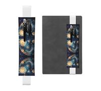 WZYCWB Painting Planet Leather pen holder bookmarks, adjustable diary bookmarks, perfect as back-to-school or Christmas gifts,