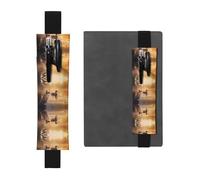 WZYCWB Pair of Mallard Ducks Floating Printed Large-Capacity PVC Pen Holder + Creative Diary Pen Bag Set with Elastic Band Anti-Slip Design